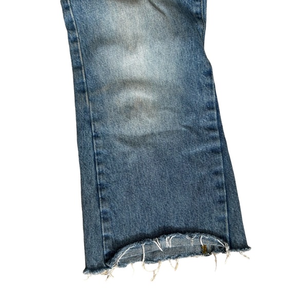 Anine Bing Sz 27 Stella Jeans Cropped Flare Raw Hem Fading Light Blue - Picture 5 of 11